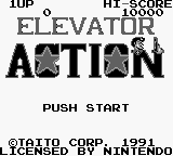 Elevator Action title screen for GameBoy